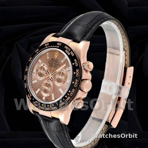 Rolex Cosmograph Daytona 116515LN Leather strap Pink Dial 40mm Mens Replica Watch