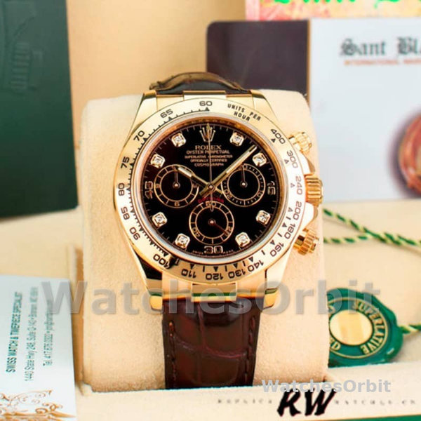 Rolex Cosmograph Daytona 116518 Black Dial 40mm Mens Replica Watch