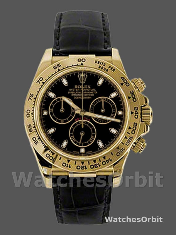 Rolex Cosmograph Daytona 116518 Black Leather Strap 40MM Mens Replica Watch