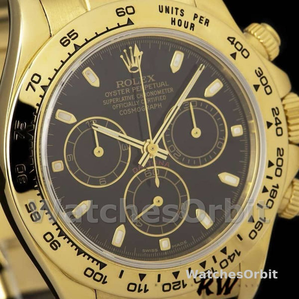 Rolex Cosmograph Daytona 116518 Black Leather Strap 40MM Mens Replica Watch