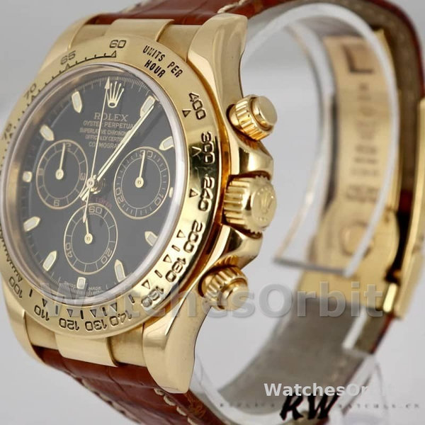 Rolex Cosmograph Daytona 116518 Brown Leather Strap 40mm Mens Replica Watch