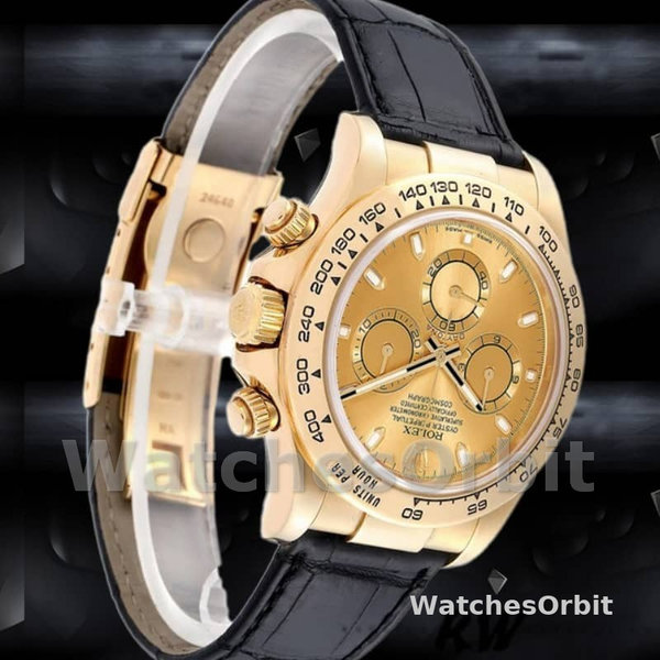 Rolex Cosmograph Daytona 116518 Champagne Dial Yellow Gold Bezel 40mm Mens Replica Watch