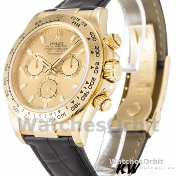 Rolex Cosmograph Daytona 116518 Champagne Dial Yellow Gold Bezel 40mm Mens Replica Watch