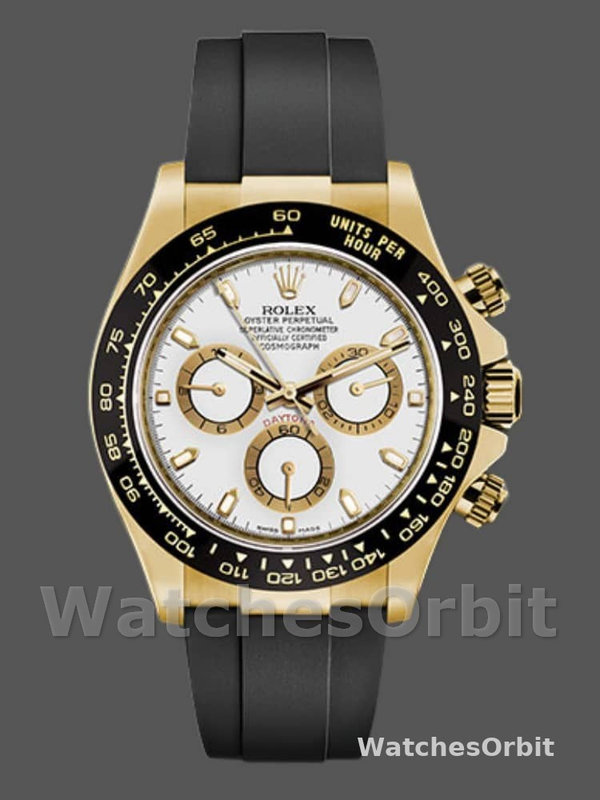 Rolex Cosmograph Daytona 116518LN White Dial Black Rubber Strap 40mm Mens Replica Watch