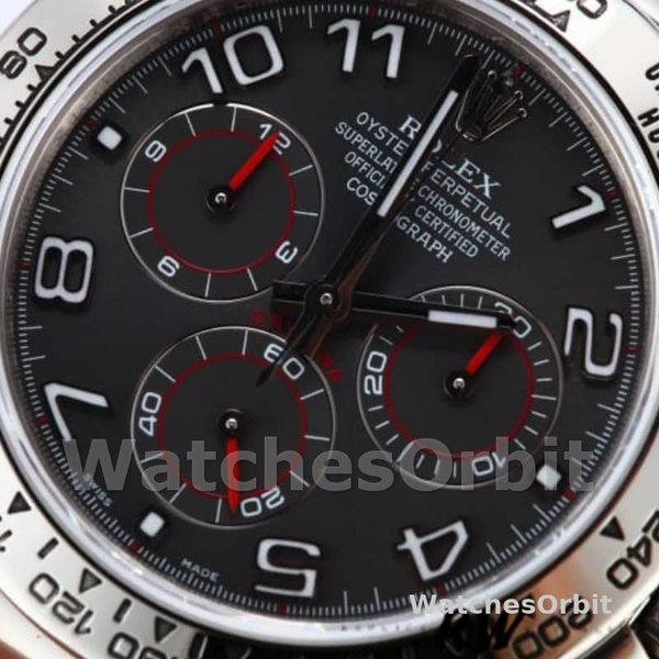Rolex Cosmograph Daytona 116519 Gray dial Black Leather Strap 40mm Mens Replica Watch