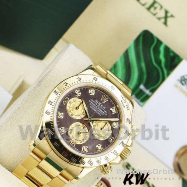 Rolex Cosmograph Daytona 116528 Black MOP Diamond Dial 40MM Mens Replica Watch