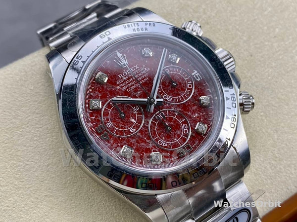 Rolex Cosmograph Daytona 40MM White Gold Rare Rubellite Dial 116509 Men's Watch