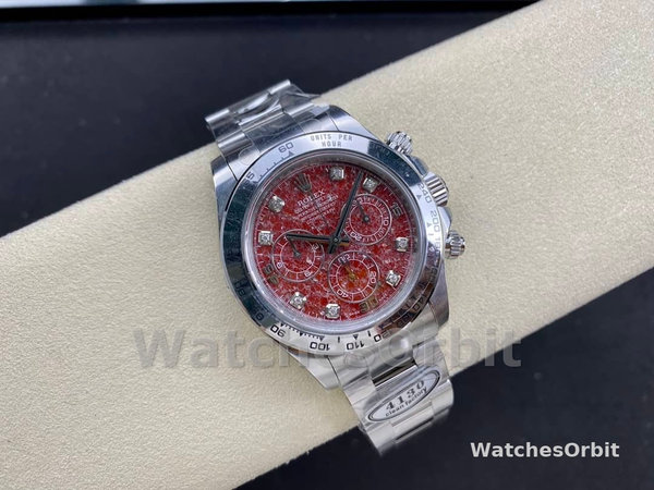Rolex Cosmograph Daytona 40MM White Gold Rare Rubellite Dial 116509 Men's Watch