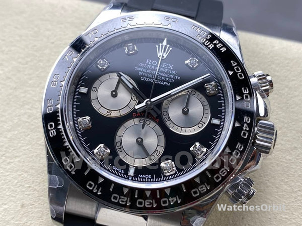 Rolex Cosmograph Daytona White Gold 126519LN 0004 Bright Black Steel Diamond