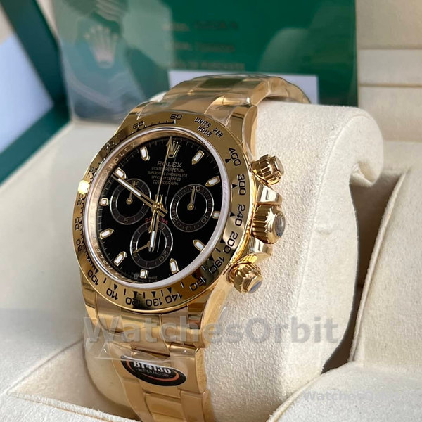 Rolex Daytona 116508 Yellow Gold Black Index Dial 40MM Mens Replica Watch