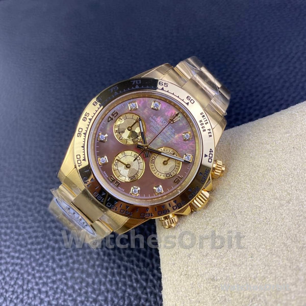 Rolex Daytona 116508 Yellow Gold Black Mother Of Pearl Dial 40MM Mens Replica Watch