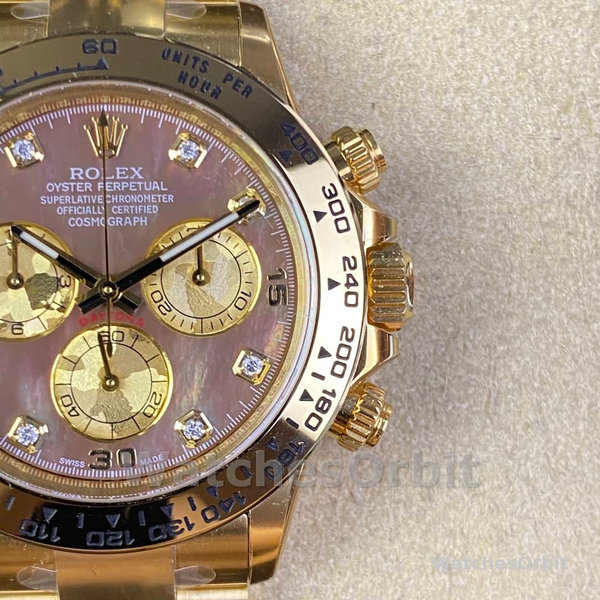 Rolex Daytona 116508 Yellow Gold Black Mother Of Pearl Dial 40MM Mens Replica Watch