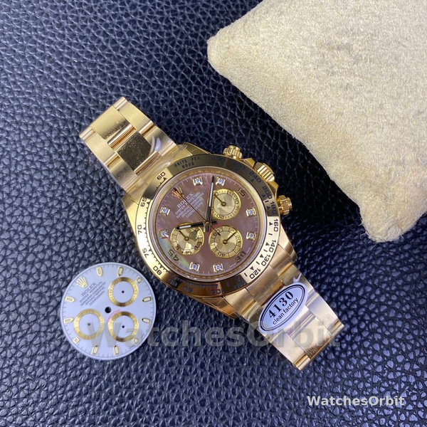 Rolex Daytona 116508 Yellow Gold Black Mother Of Pearl Dial 40MM Mens Replica Watch