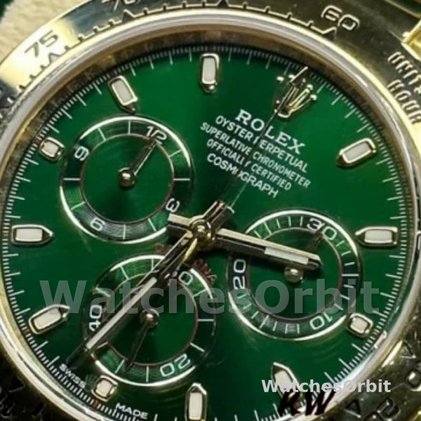 Rolex Daytona 116508 Yellow Gold Green Index Dial 40MM Mens Replica Watch