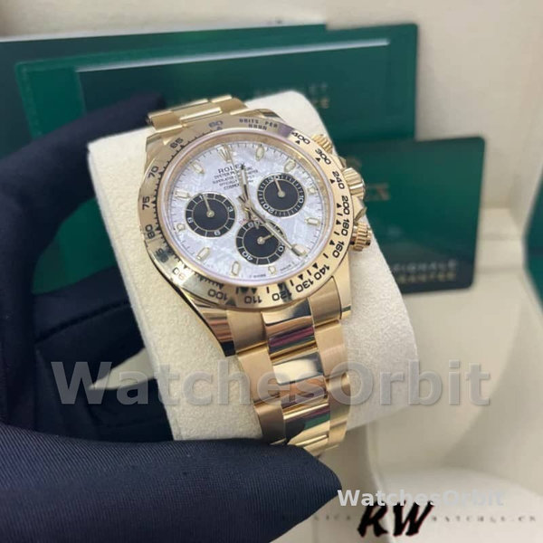 Rolex Daytona 116508 Yellow Gold Meteorite Grey Dial 40MM Mens Replica Watch