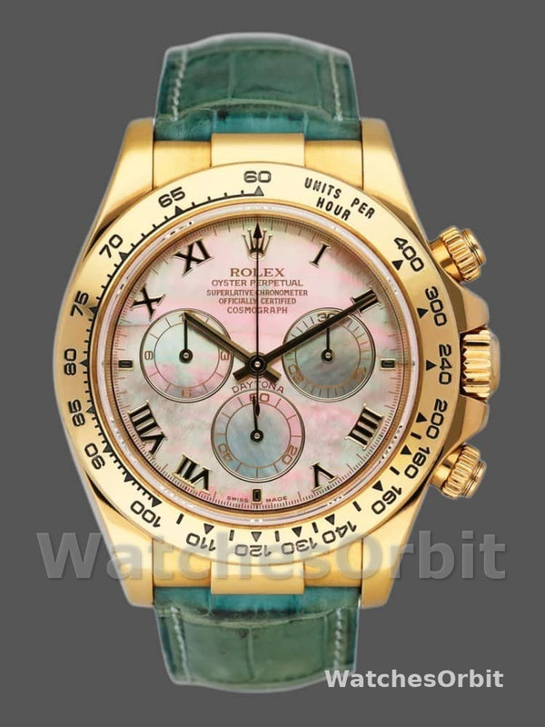 Rolex Daytona 116518 Blue leather strap MOP Dial 40mm Mens Replica Watch