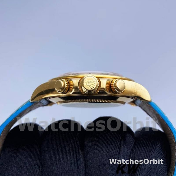 Rolex Daytona 116518 Blue leather strap MOP Dial 40mm Mens Replica Watch