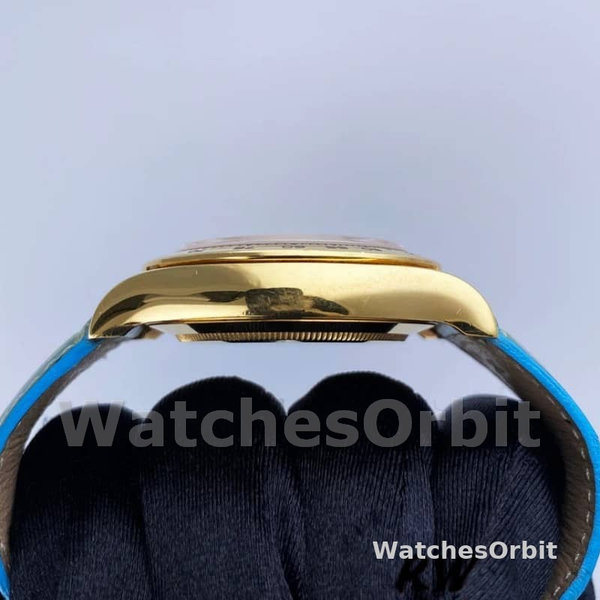 Rolex Daytona 116518 Blue leather strap MOP Dial 40mm Mens Replica Watch