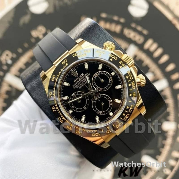 Rolex Daytona 116518LN Black Dial Yellow Gold 40mm Mens Replica Watch