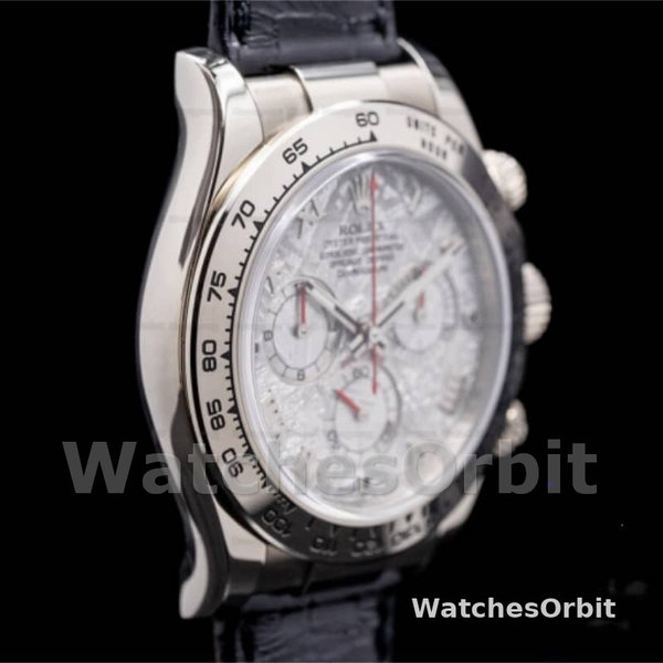 Rolex Daytona 116519 Black Leather strap Meteorite Dial 40mm Mens Replica Watch