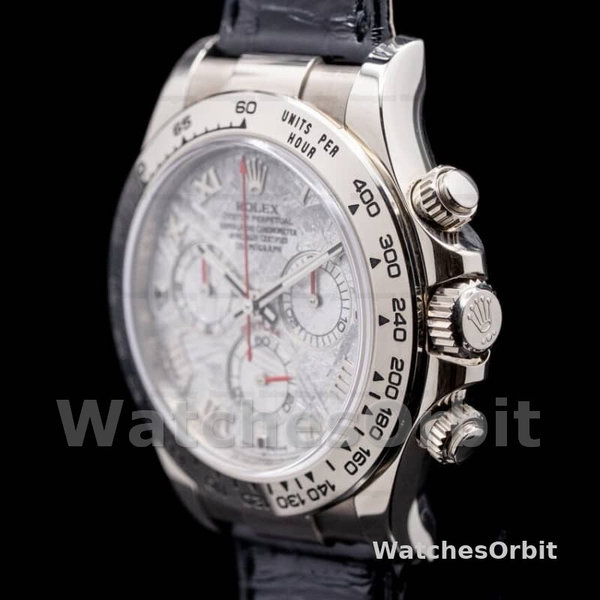 Rolex Daytona 116519 Black Leather strap Meteorite Dial 40mm Mens Replica Watch