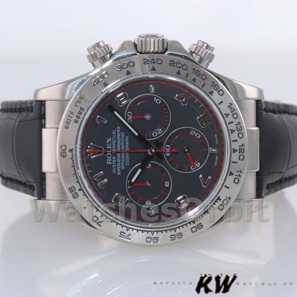 Rolex Daytona 116519 Black Racing Dial Leather strap 40mm Mens Replica Watch