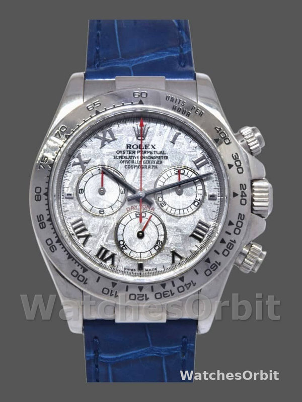 Rolex Daytona 116519 Blue Leather strap Meteorite Dial 40mm Mens Replica Watch