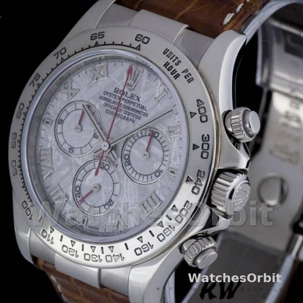 Rolex Daytona 116519 Brown Leather strap Meteorite Dial 40mm Mens Replica Watch
