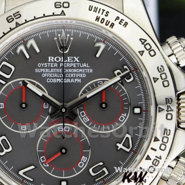 Rolex Daytona 116519 Grey Dial Brown Leather strap 40mm Mens Replica Watch