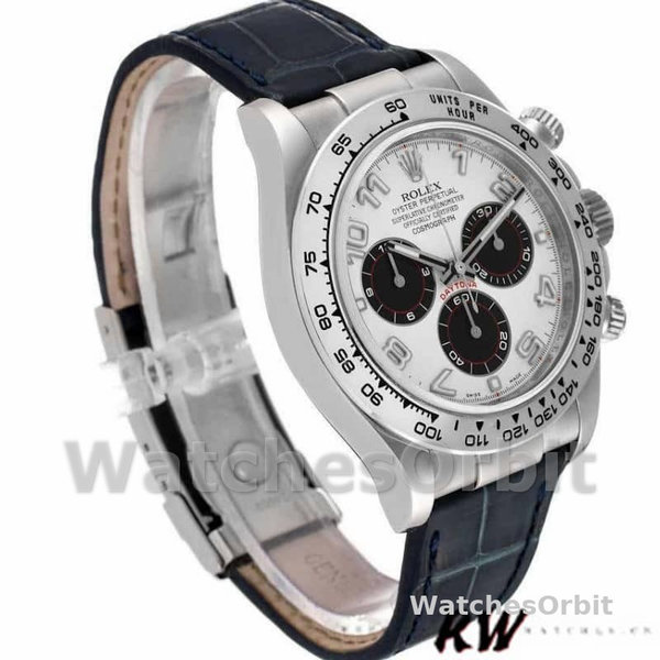 Rolex Daytona 116519 Panda Dial Blue Leather Strap 40mm Mens Replica Watch
