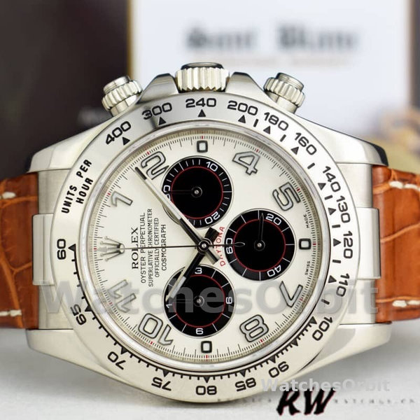Rolex Daytona 116519 Panda Dial Brown Leather Strap 40mm Mens Replica Watch