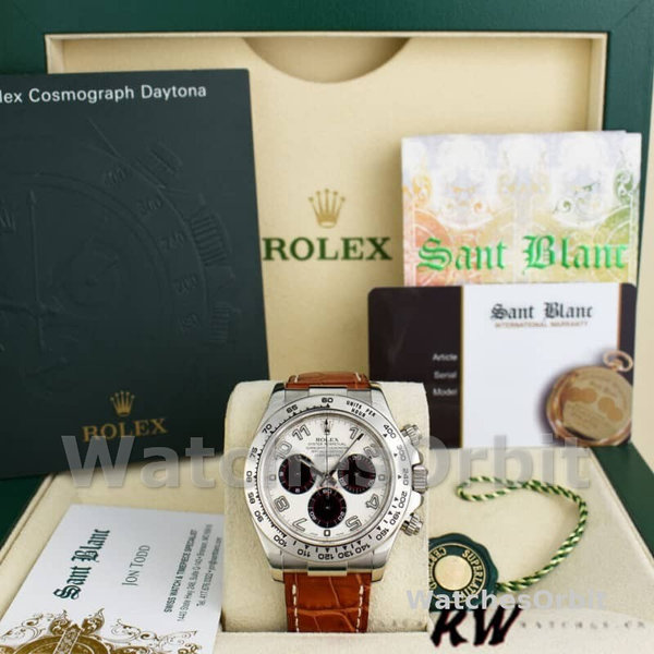 Rolex Daytona 116519 Panda Dial Brown Leather Strap 40mm Mens Replica Watch