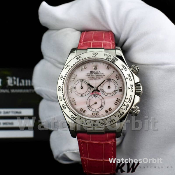Rolex Daytona 116519 Rose MOP Arabic Pink Strap 40mm Mens Replica Watch