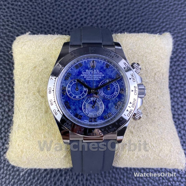 Rolex Daytona 116519 Sodalite Arabic Dial Blue Alligator Leather 40mm Mens Replica Watch