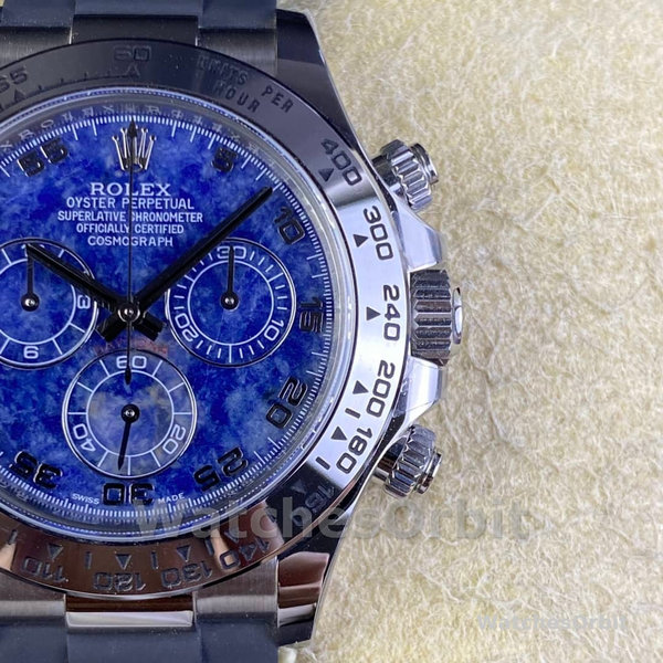 Rolex Daytona 116519 Sodalite Arabic Dial Blue Alligator Leather 40mm Mens Replica Watch
