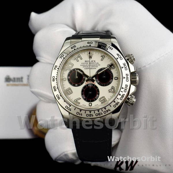 Rolex Daytona 116519 White Dial Black Eyes 40mm Mens Replica Watch
