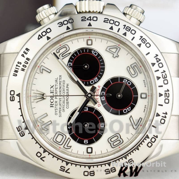 Rolex Daytona 116519 White Dial Black Eyes 40mm Mens Replica Watch
