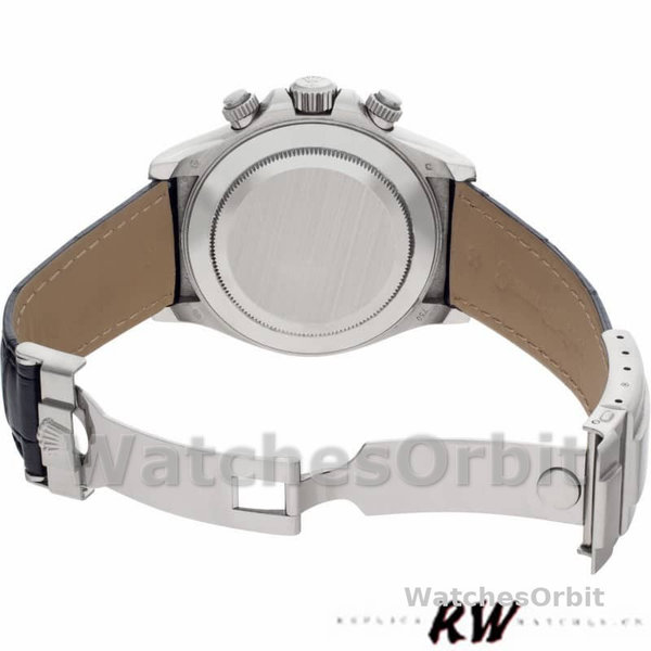 Rolex Daytona 116519 White Dial Black Leather strap 40mm Mens Replica Watch