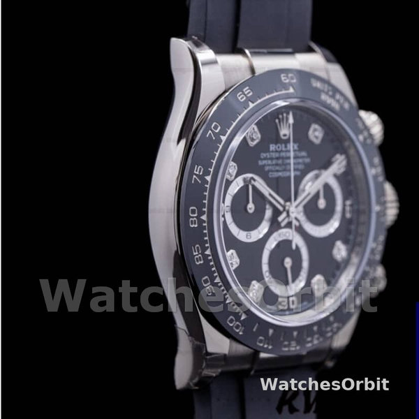 Rolex Daytona 116519 White Gold Automatic Black Dial Diamonds 40mm Mens Replica Watch