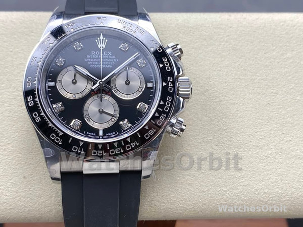 Rolex Daytona 116519 White Gold Automatic Black Dial Diamonds 40mm Mens Replica Watch