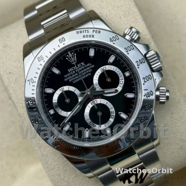 Rolex Daytona 116520 Stainless Steel Case Black Dial 40MM Mens Replica Watch