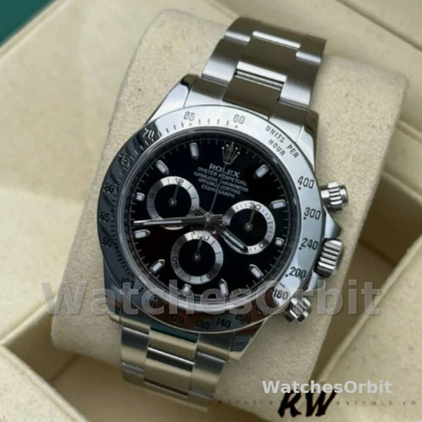 Rolex Daytona 116520 Stainless Steel Case Black Dial 40MM Mens Replica Watch