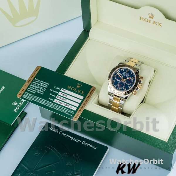 Rolex Daytona 116523 Steel Yellow Gold Blue Racing Dial 40mm Mens Replica Watch