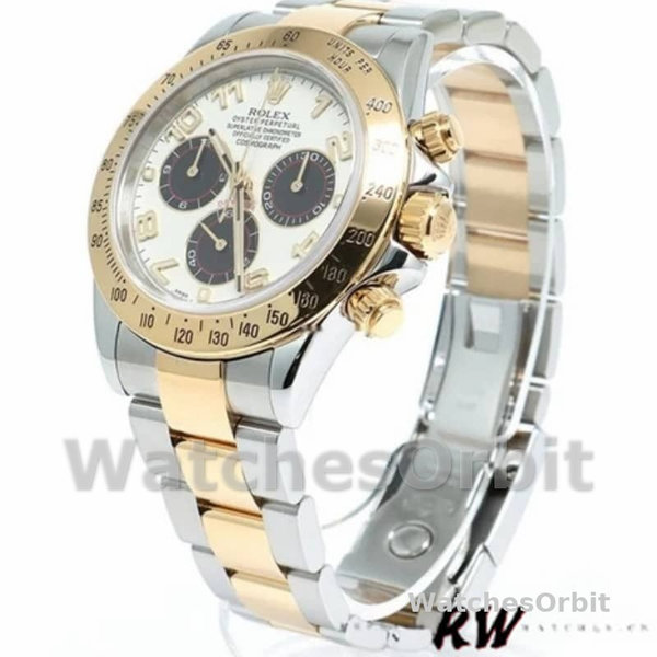Rolex Daytona 116523 White Arabic Panda Dial 40mm Mens Replica Watch