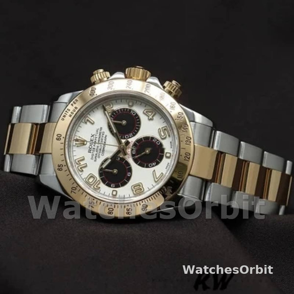 Rolex Daytona 116523 White Arabic Panda Dial 40mm Mens Replica Watch