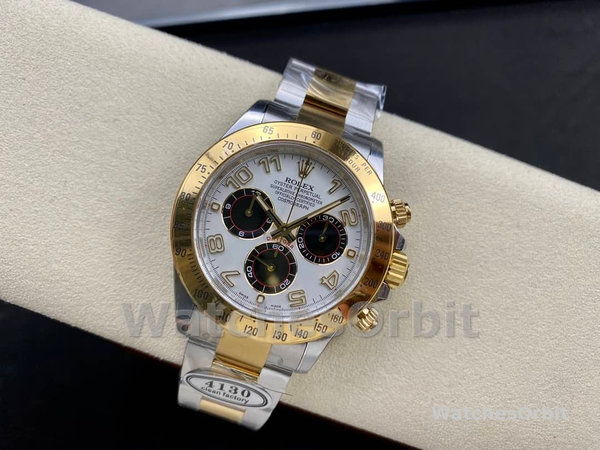 Rolex Daytona 116523 White Arabic Panda Dial 40mm Mens Replica Watch