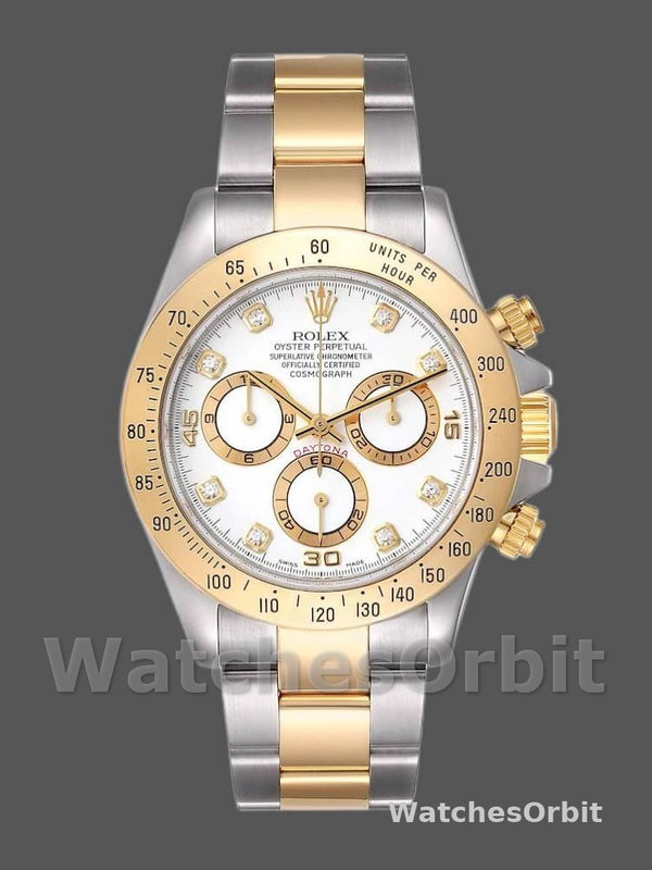 Rolex Daytona 116523 White Diamond Dial 40mm Mens Replica Watch