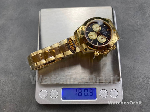 Rolex Daytona 116528 Yellow Gold Black Paul Newman Dial 40mm Mens Replica Watch