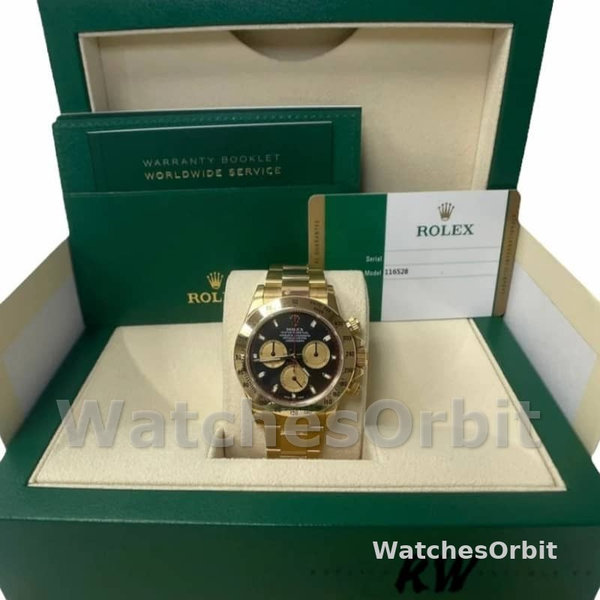 Rolex Daytona 116528 Yellow Gold Black Paul Newman Dial 40mm Mens Replica Watch