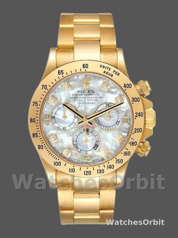 Rolex-Daytona 116528 Yellow Gold MOP Diamond 40mm Mens Replica Watch